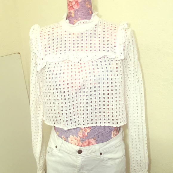 a new day Tops - ❌White Tailored H/L Long Sleeve Crop Top